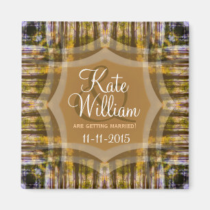 Nature Forest Wedding Announcement Magnet