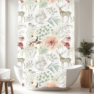 Nature Forest Wildlife Pattern Shower Curtain