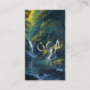 Nature Forest YOGA Hidden Text Meditation Teacher Business Card