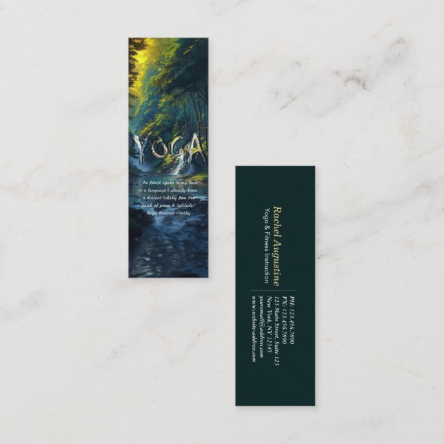 Nature Forest YOGA Hidden Text Reiki Master Quotes Mini Business Card (Front/Back)