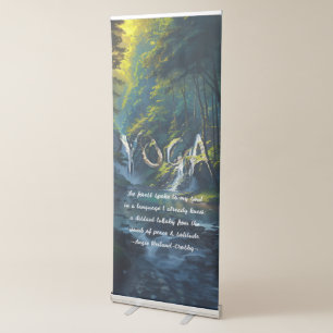 Nature Forest YOGA Hidden Text Reiki Master Quotes Retractable Banner