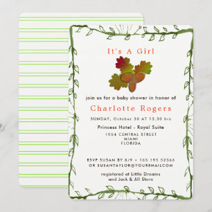 Nature From Little Acorns Baby Shower Invitation