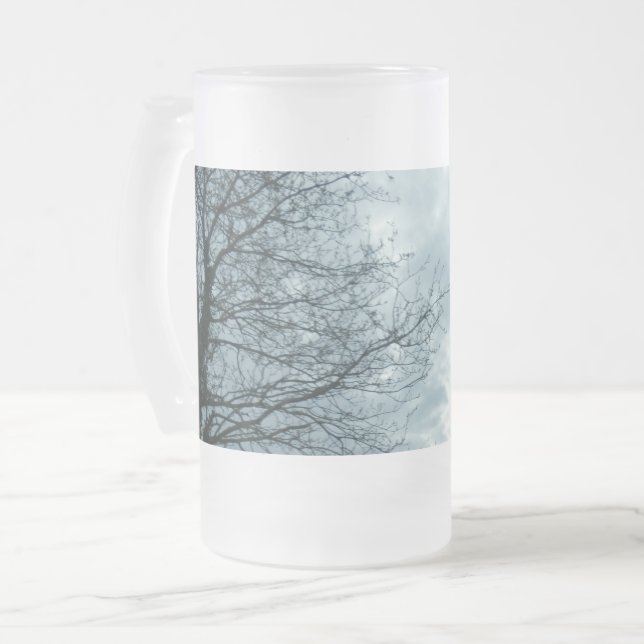 Nature Frosted 16 oz Frosted Glass Mug (Front Left)