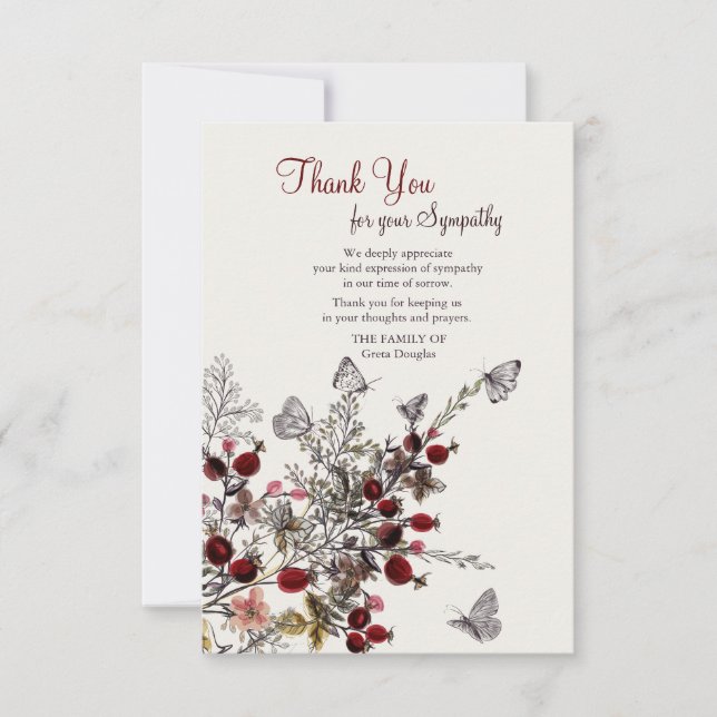 Nature Funeral Thank You Cards (Front)