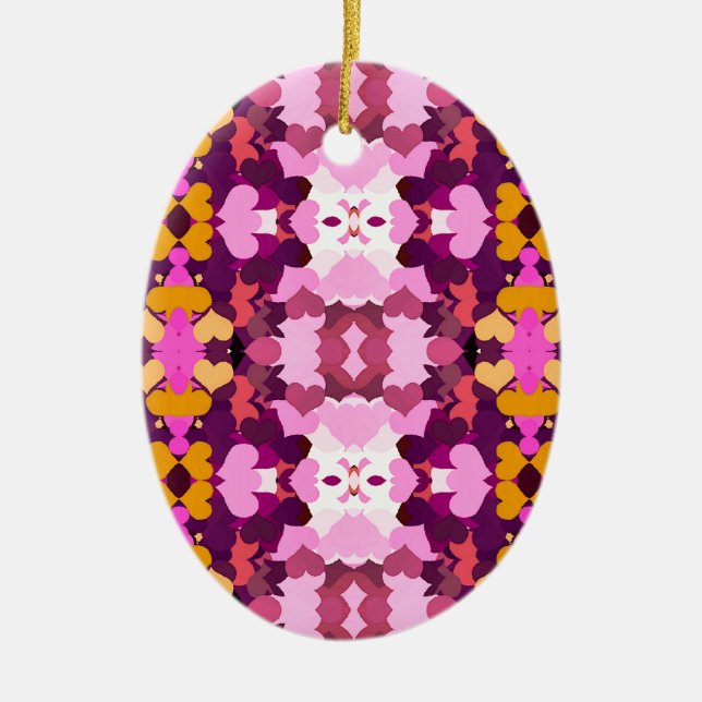 NATURE GARDEN FLOWERS CERAMIC TREE DECORATION (Front)