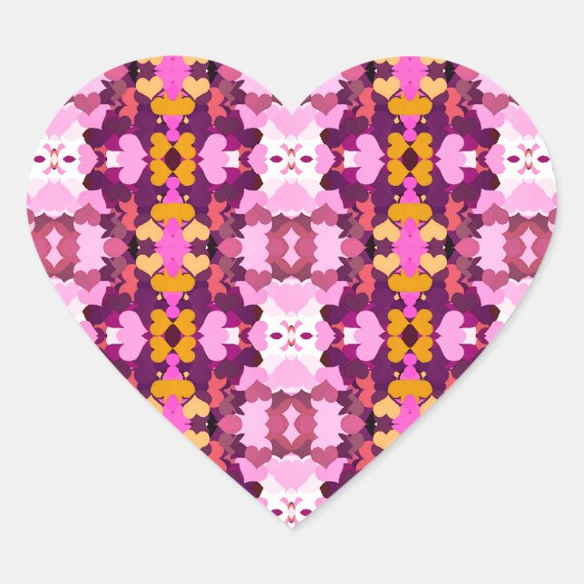 NATURE GARDEN FLOWERS HEART STICKER (Front)