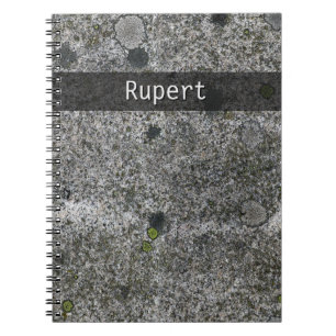 Nature Geology Grey Granite Moss Details any Text Notebook