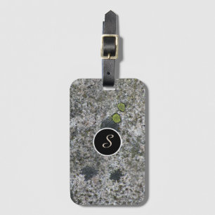 Nature Geology Mossy Rock texture Monogram Luggage Tag