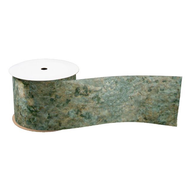 Nature Geology Photo Green Rock Texture Satin Ribbon (Spool)