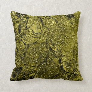 Nature Glitter Sparkly Abstract Chartreuse Green Cushion