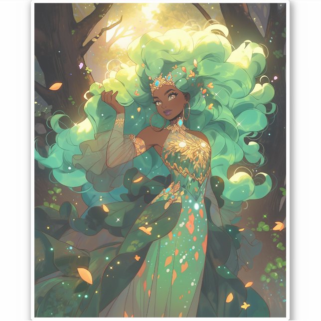 Nature Goddess African American Fantasy Art (Front)