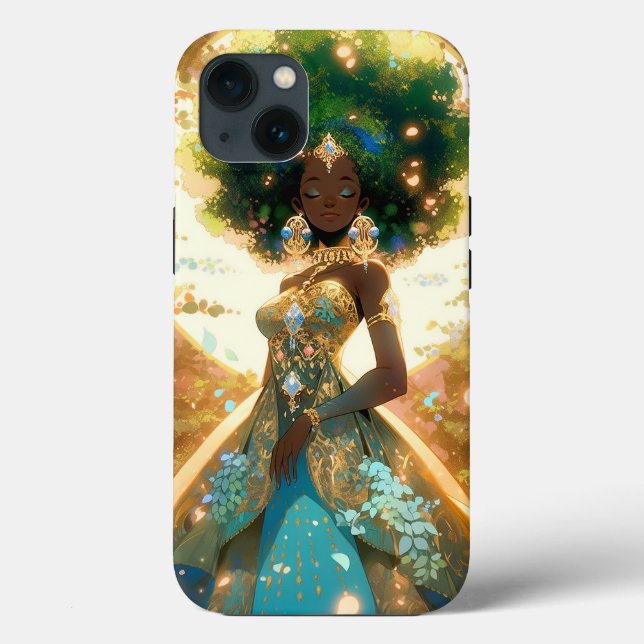 Nature Goddess African American Fantasy Art Case-Mate iPhone Case (Back)