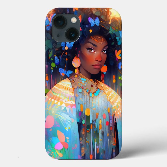Nature Goddess African American Fantasy Art Case-Mate iPhone Case (Back)