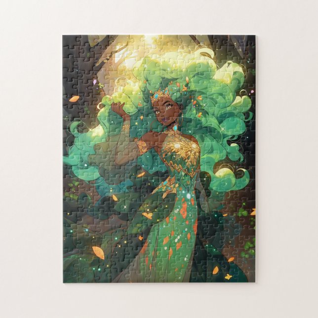 Nature Goddess African American Fantasy Art Jigsaw Puzzle (Vertical)