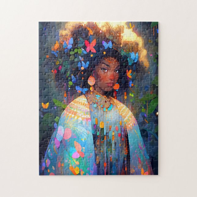 Nature Goddess African American Fantasy Art Jigsaw Puzzle (Vertical)