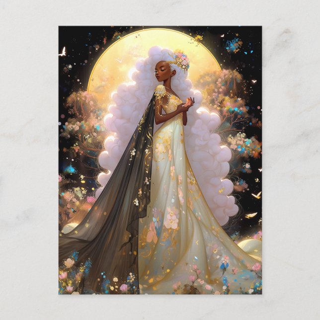 Nature Goddess African American Fantasy Art Postcard (Front)