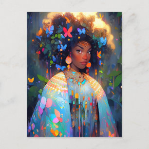 Nature Goddess African American Fantasy Art Postcard
