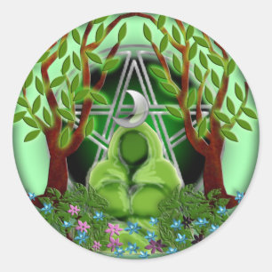 nature goddess classic round sticker