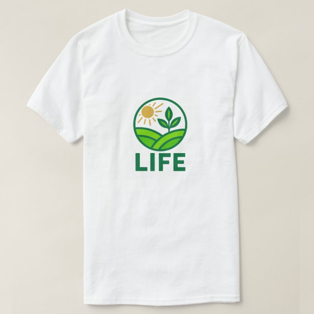 Nature Green Design – Life Logo T-Shirt (Design Front)