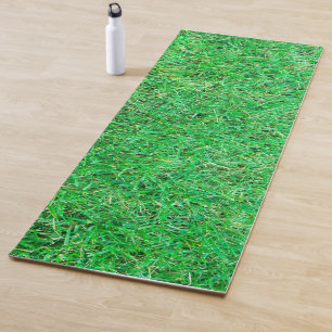 Nature Green Grass Field Fitness Trendy Template Yoga Mat