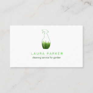 Nature Green Grass Spray Bottle Cleaning Service Business Card