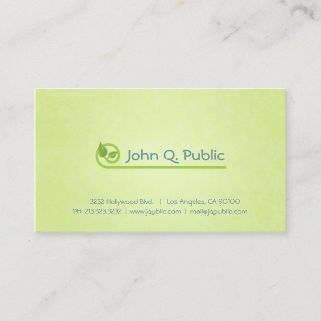 Nature Green Leaves Spa Beauty Salon Business Card (Front)