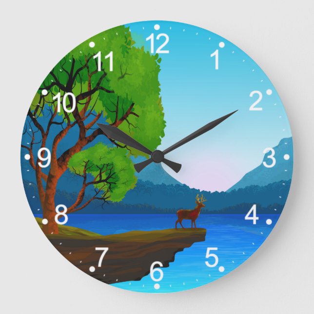 Nature Green Scenery Large Clock (Front)