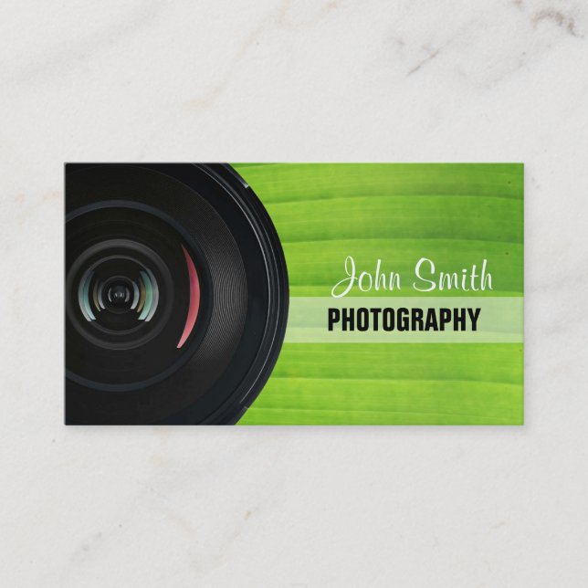 Nature Green Stripe photography business card (Front)