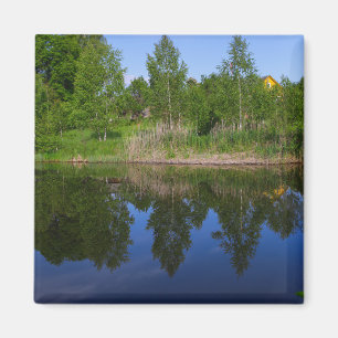 Nature Green Trees Blue Lake River Belarus Magnet