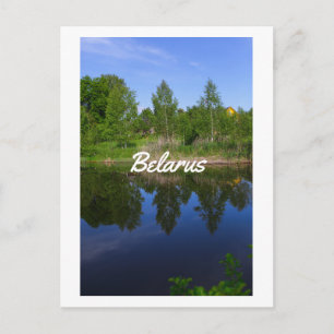 Nature Green Trees Blue Lake River Belarus Postcard