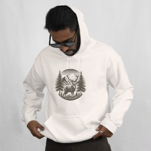 Nature Greys Deer Scene Ai Art Hoodie