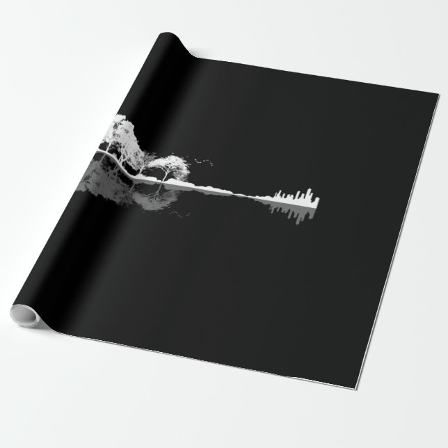 Nature Guitar Wrapping Paper (Unrolled)