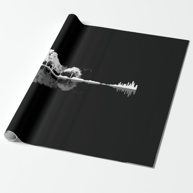 Nature Guitar Wrapping Paper (Unrolled)