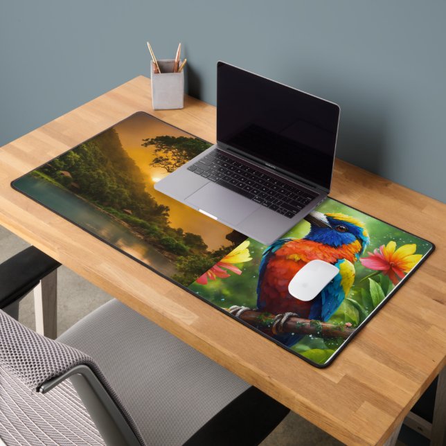 Nature Harmony Desk Mat: Bird & Sunshine. Mat (Office 2)