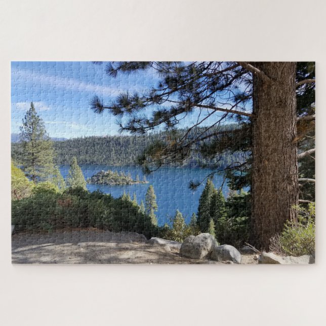Nature Hiking Landscape Trees & Water Jigsaw Puzzle (Horizontal)