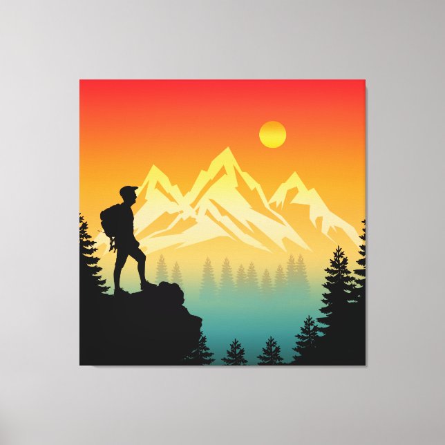 Nature Hiking Mountain Forest Scenery Canvas Print (Front)