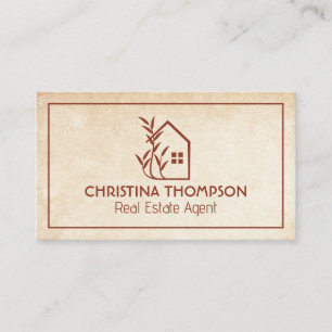 Nature Home Logo   Texture Background Business Card