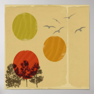 Nature in Retro Poster