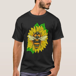 Nature Insect Bee Gardener Flower Hippie Sunflower T-Shirt