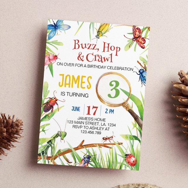 Nature Insect Bugs Birthday Invitation (Creator Uploaded)