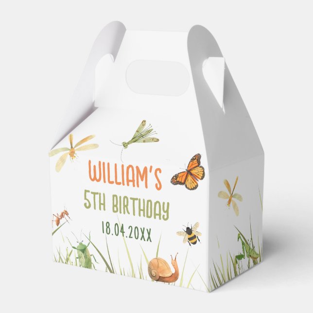 Nature Insect Bugs Birthday Party Favour Box (Front Side)