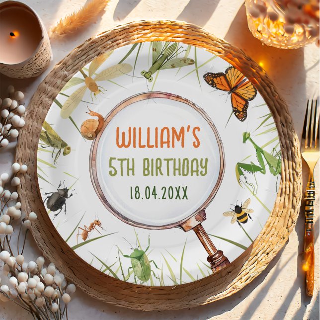 Nature Insect Bugs Birthday Party Paper Plate (Creator Uploaded)