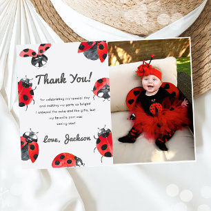 Nature Insect Bugs Birthday Photo Thank You Card
