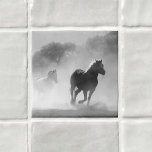 Nature Inspirations Horses in Black and White Tile<br><div class="desc">Please check out our Nature Inspirations line of products in our Collections.

Thank you to very talented photographers!</div>