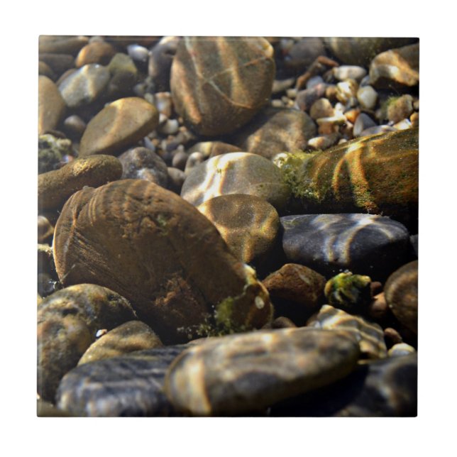 Nature Inspirations Sun Beams Underwater Rocks Tile (Front)