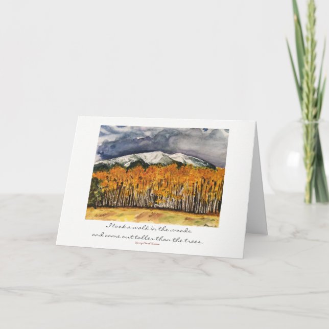 Nature Inspire Thoreau Quote Watercolor Art Card (Front)