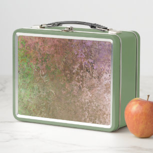 Nature Inspired Abstract Alcohol Ink Metal Lunch Box