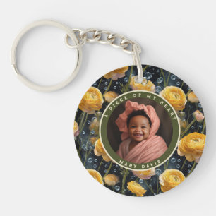 Nature-inspired Anniversary Gifts Custom Ranunculu Key Ring
