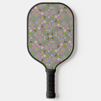 Nature inspired blooms and critters pickleball paddle