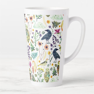 Nature-Inspired Botanical Pattern Decorative Throw Latte Mug